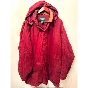 Cambridge Classics Vintage Hooded Parka Jacket Mens XL Burgundy Winter Coat